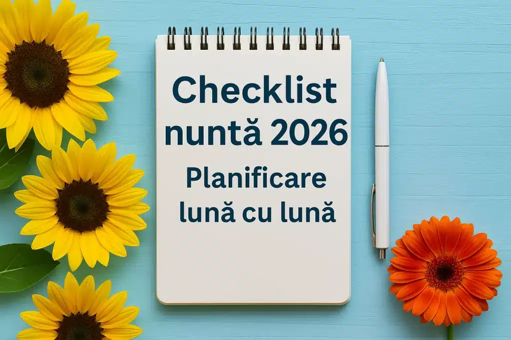 Checklist nuntă 2026 planificare lună cu lună